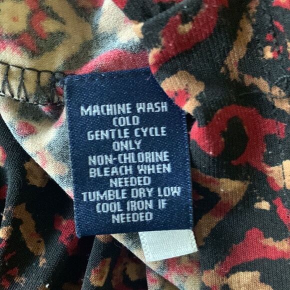 Chaps Sleeveless Drape Neck Print Top — Size L - Picture 7 of 7